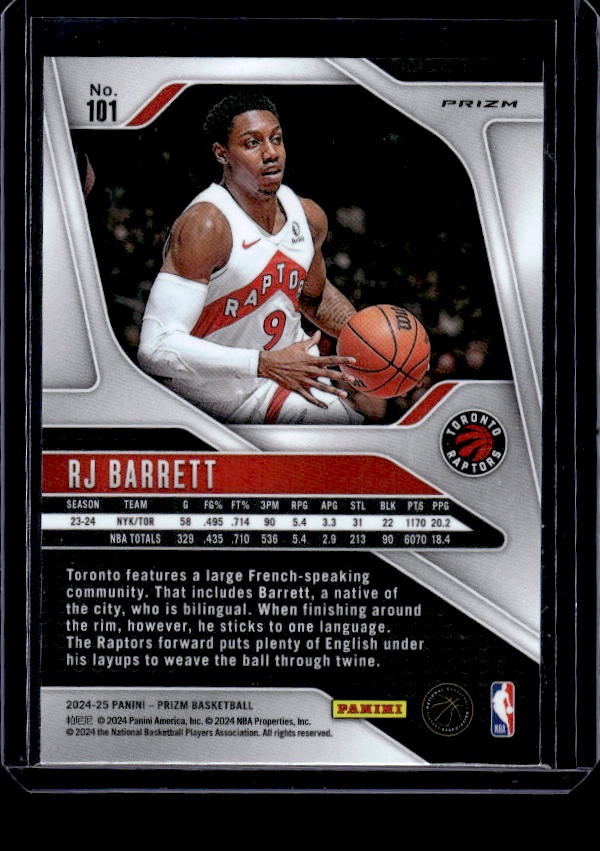 2024-25 Panini Prizm #101 RJ Barrett Prizms Green