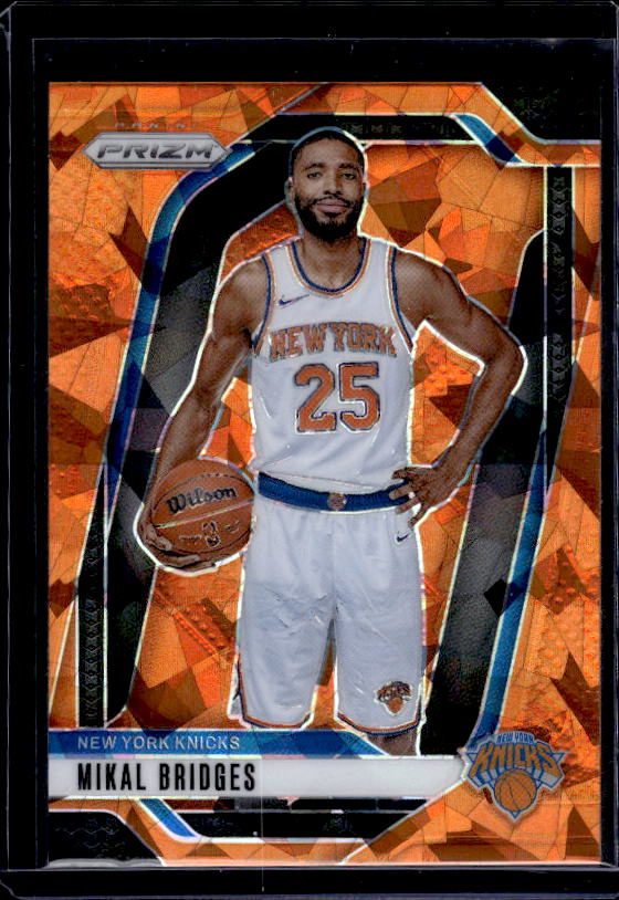 2024-25 Panini Prizm #15 Mikal Bridges Prizms Orange Ice