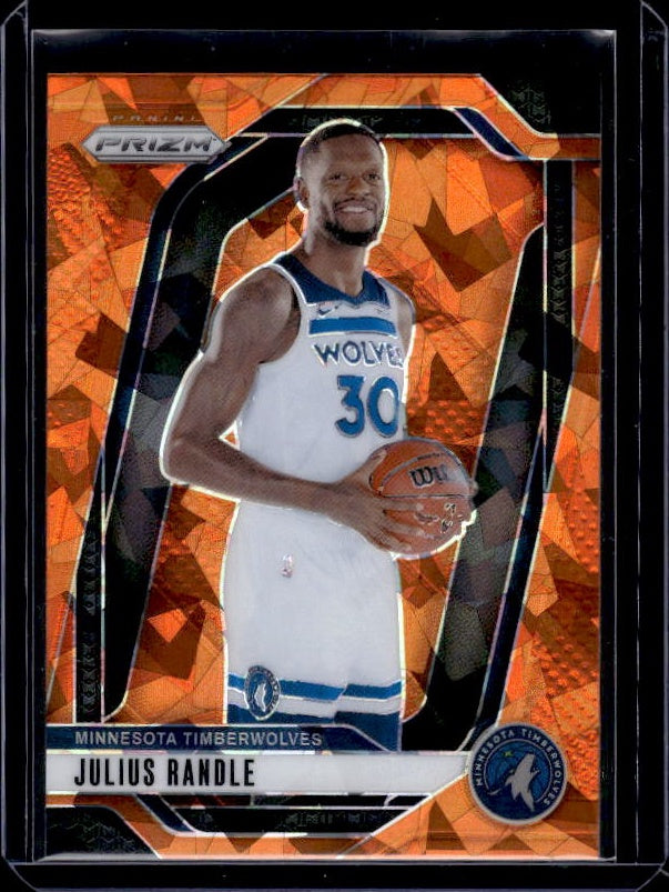 2024-25 Panini Prizm #57 Julius Randle Prizms Orange Ice
