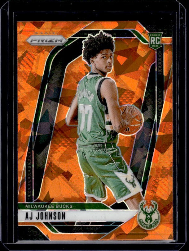 2024-25 Panini Prizm #251 AJ Johnson Prizms Orange Ice