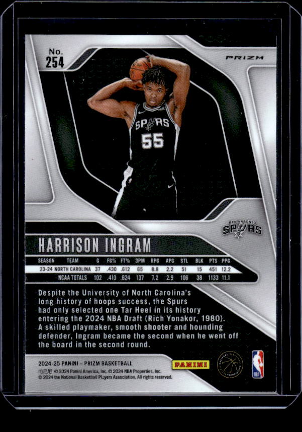 2024-25 Panini Prizm #254 Harrison Ingram Prizms Orange Ice