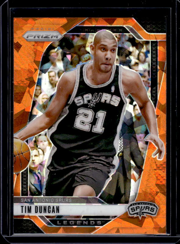 2024-25 Panini Prizm #297 Tim Duncan Prizms Orange Ice