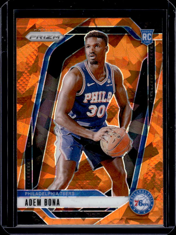 2024-25 Panini Prizm #267 Adem Bona Prizms Orange Ice