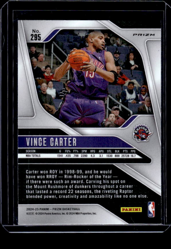 2024-25 Panini Prizm #295 Vince Carter Prizms Orange Ice