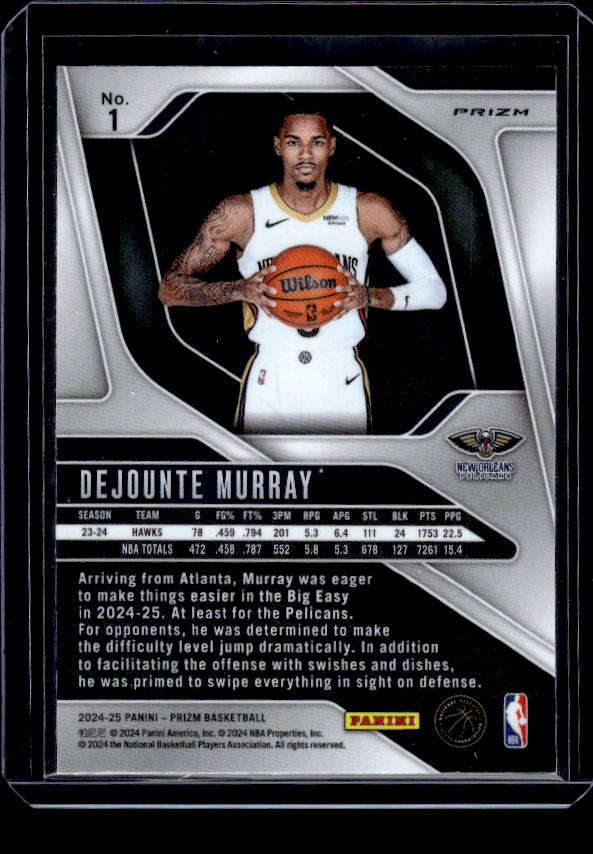 2024-25 Panini Prizm #1 Dejounte Murray Prizms Orange Ice