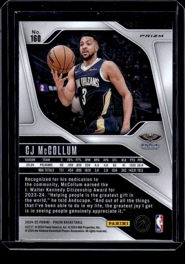 2024-25 Panini Prizm #160 CJ McCollum Prizms Silver