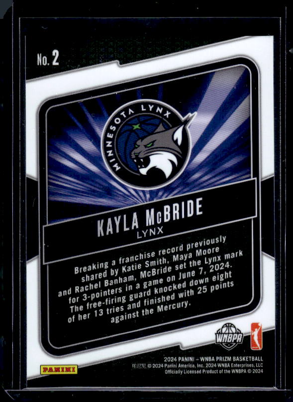 2024 Panini Prizm WNBA #2 Kayla McBride Fearless