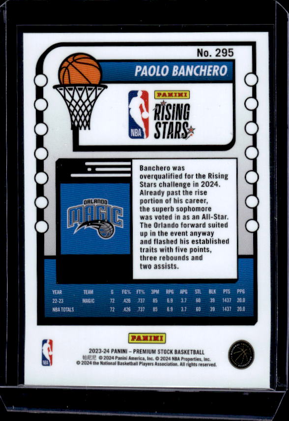 2023-24 Hoops Premium Stock #295 Paolo Banchero