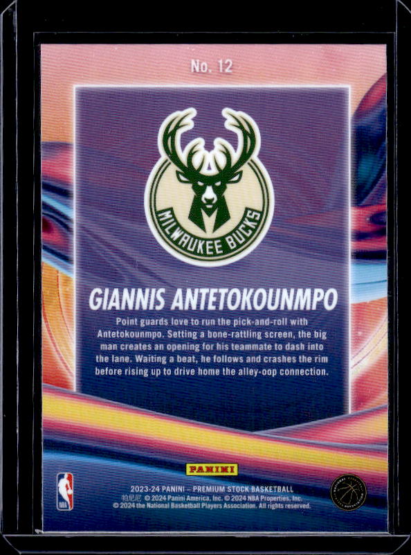 2023-24 Hoops Premium Stock #12 Giannis Antetokounmpo Anti Gravity