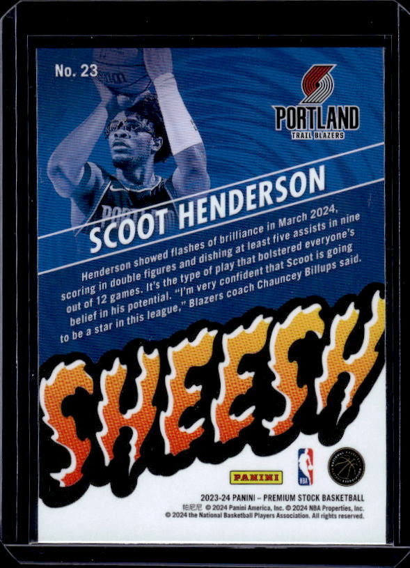 2023-24 Hoops Premium Stock #23 Scoot Henderson Sheesh