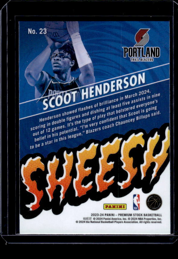 2023-24 Hoops Premium Stock #23 Scoot Henderson Sheesh