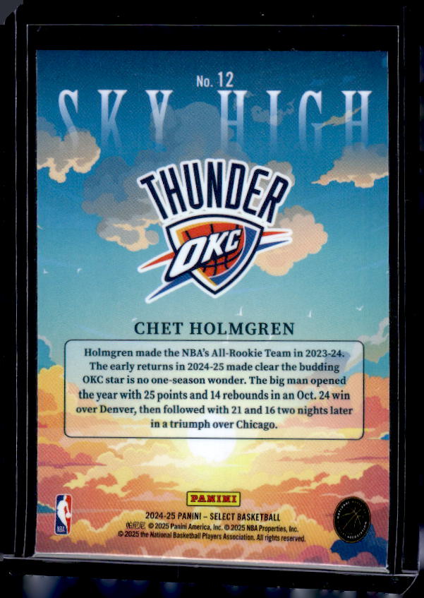 2024-25 Panini Select #12 Chet Holmgren Sky High