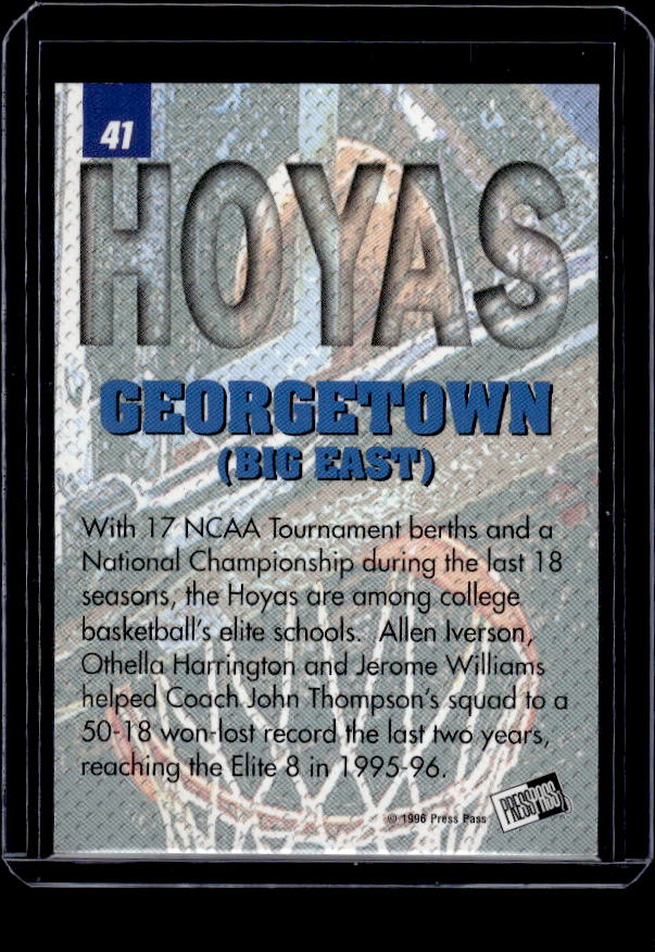 1996 Press Pass #41 Jerome Williams / Allen Iverson / Othella Harrington Swisssh
