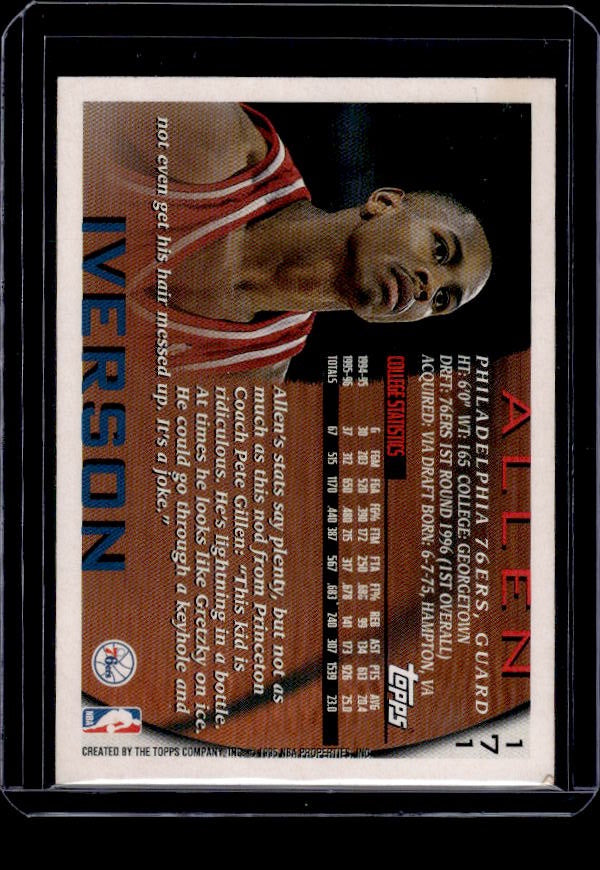 1996-97 Topps #171 Allen Iverson