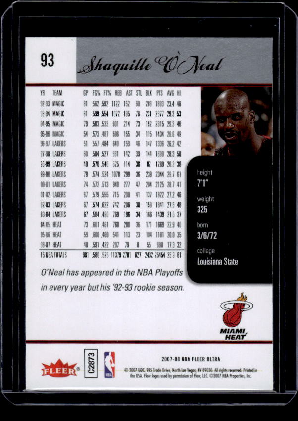 2007-08 Ultra #93 Shaquille O'Neal