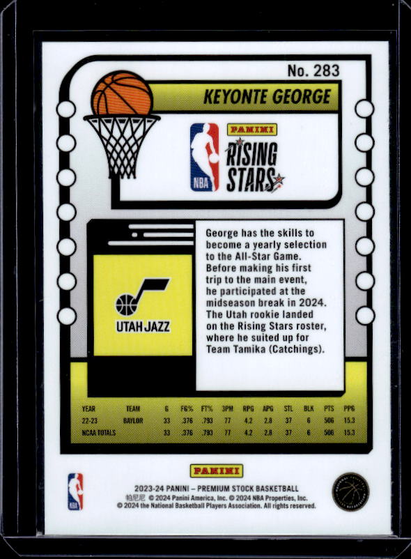 2023-24 Hoops Premium Stock #283 Keyonte George