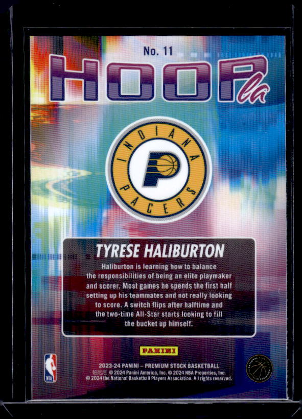 2023-24 Hoops Premium Stock #11 Tyrese Haliburton Hoopla