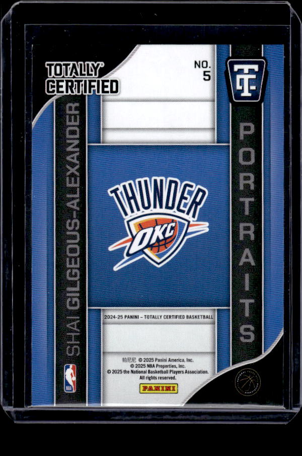 2024-25 Panini Totally Certified #5 Shai Gilgeous-Alexander Portraits Mirror