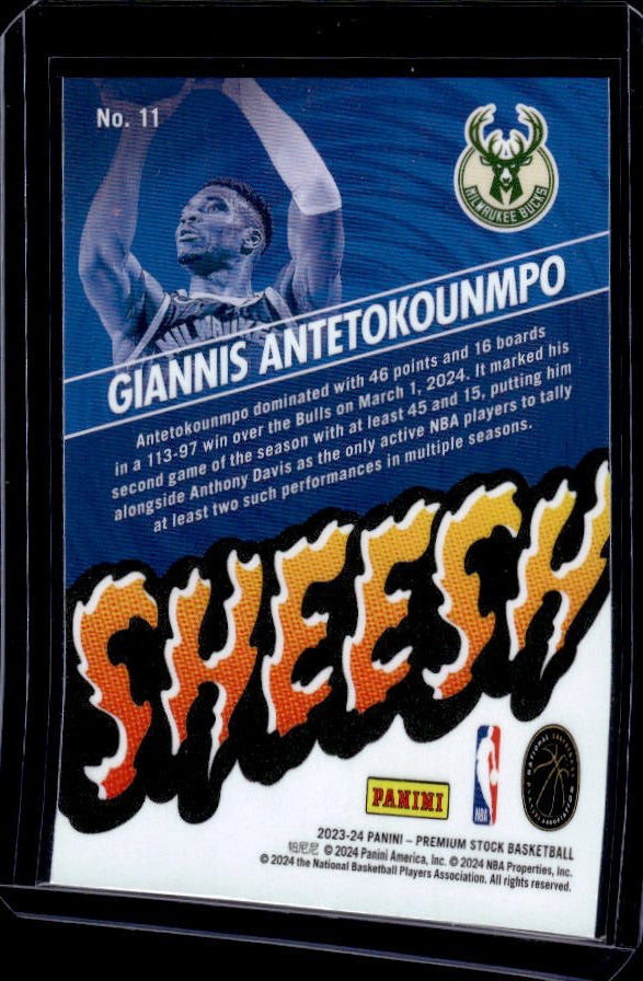 2023-24 Hoops Premium Stock #11 Giannis Antetokounmpo Sheesh