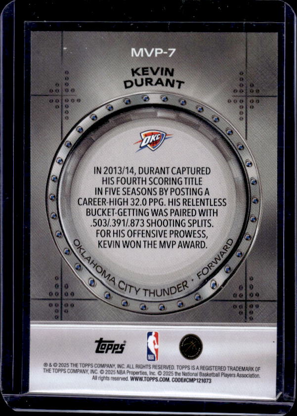 2025-26 Topps #MVP-7 Kevin Durant MVP Vault