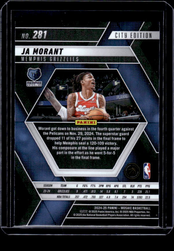 2024-25 Panini Mosaic #281 Ja Morant