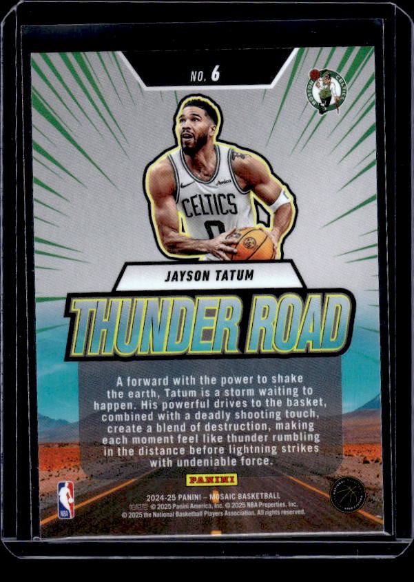 2024-25 Panini Mosaic #6 Jayson Tatum Thunder Road