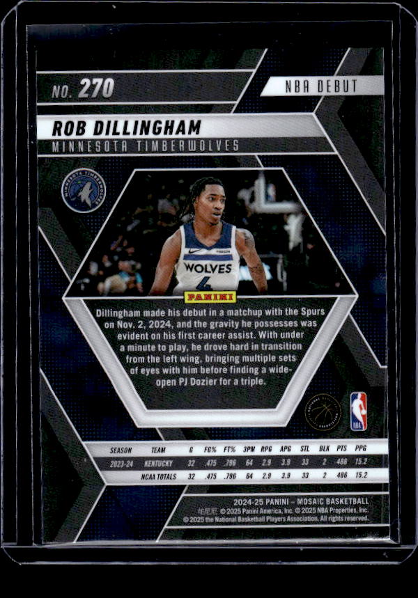 2024-25 Panini Mosaic #270 Rob Dillingham