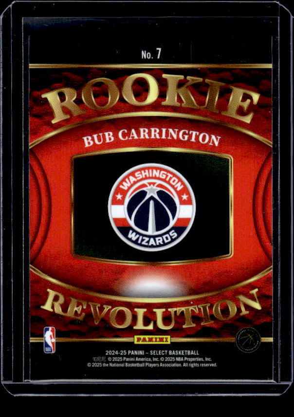 2024-25 Panini Select #7 Bub Carrington Rookie Revolution
