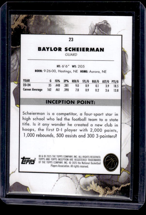 2024-25 Topps Inception #23 Baylor Scheierman