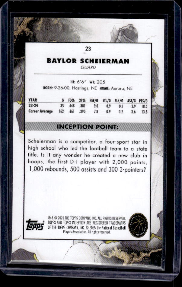 2024-25 Topps Inception #23 Baylor Scheierman