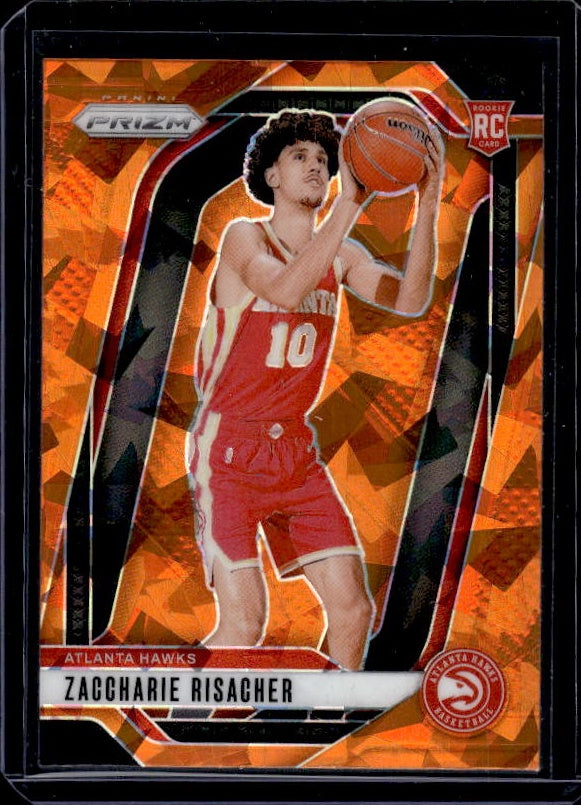 2024-25 Panini Prizm #265 Zaccharie Risacher Prizms Orange Ice