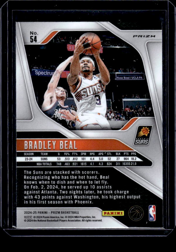 2024-25 Panini Prizm #54 Bradley Beal Prizms Green