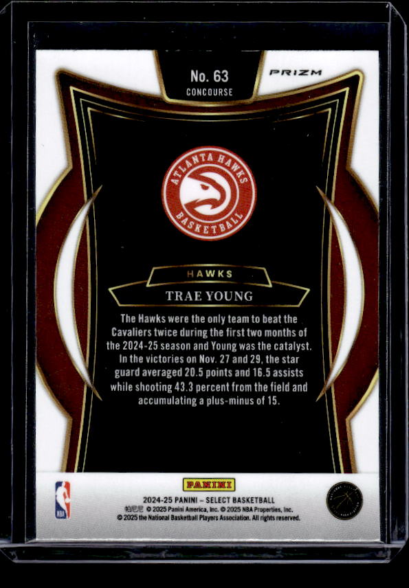 2024-25 Panini Select #63 Trae Young Green White Purple Prizm