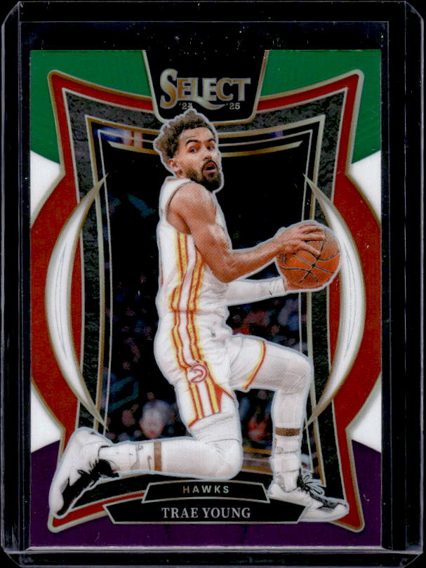 2024-25 Panini Select #63 Trae Young Green White Purple Prizm