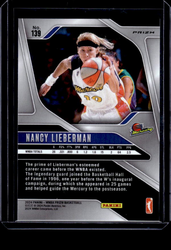 2024 Panini Prizm WNBA #139 Nancy Lieberman Ice Orange Prizms