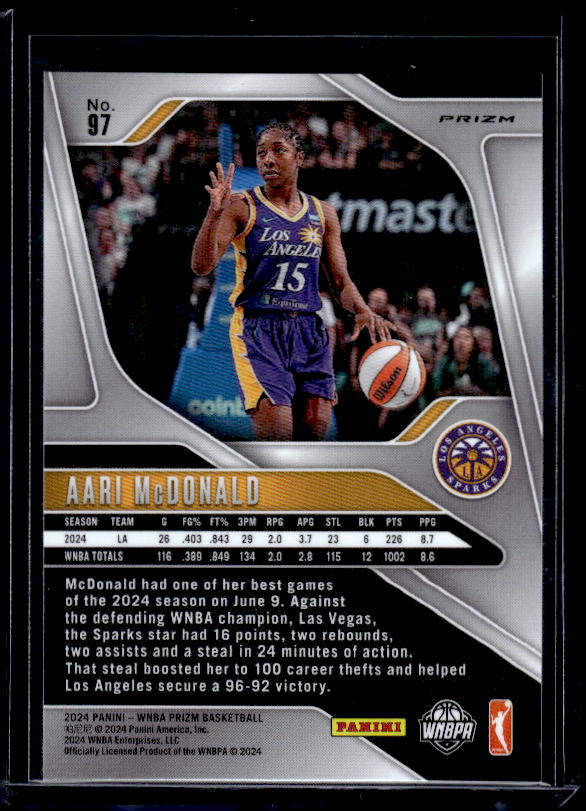 2024 Panini Prizm WNBA #97 Aari McDonald Ice Orange Prizms