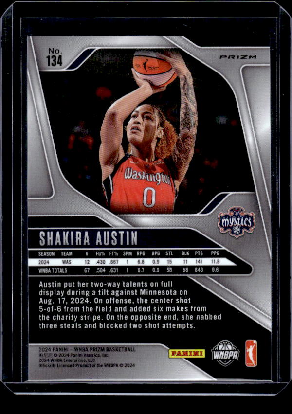 2024 Panini Prizm WNBA #134 Shakira Austin Silver Prizms