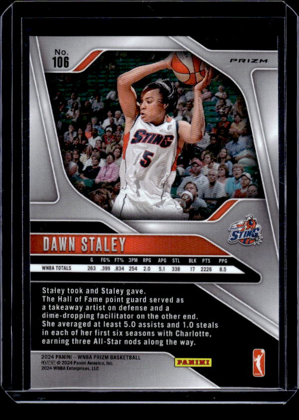 2024 Panini Prizm WNBA #106 Dawn Staley Green Prizms