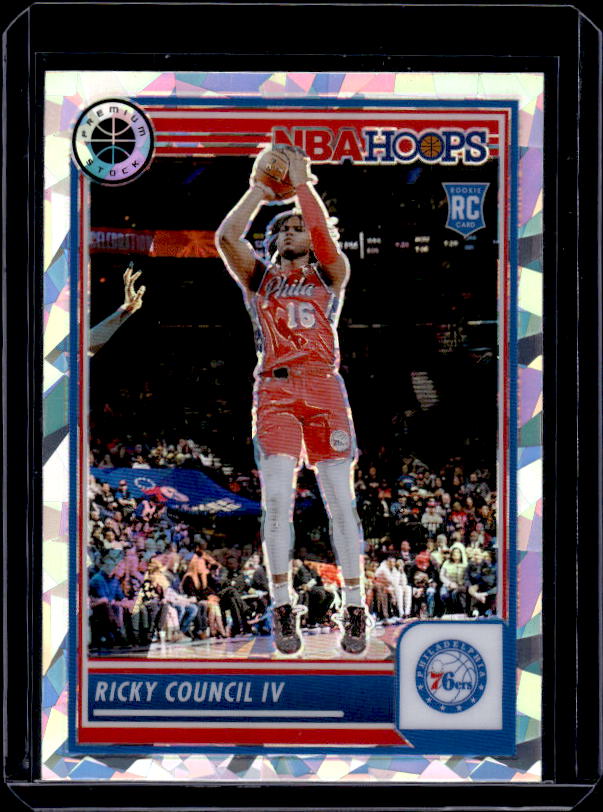2023-24 Hoops Premium Stock #168 Ricky Council IV Ice Prizm