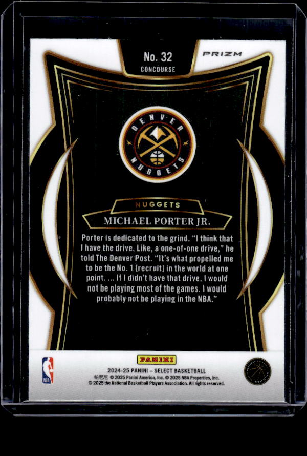 2024-25 Panini Select #32 Michael Porter Jr. Green White Purple Prizm