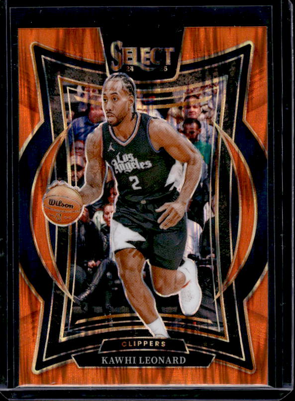 2024-25 Panini Select #61 Kawhi Leonard Orange Flash Prizm