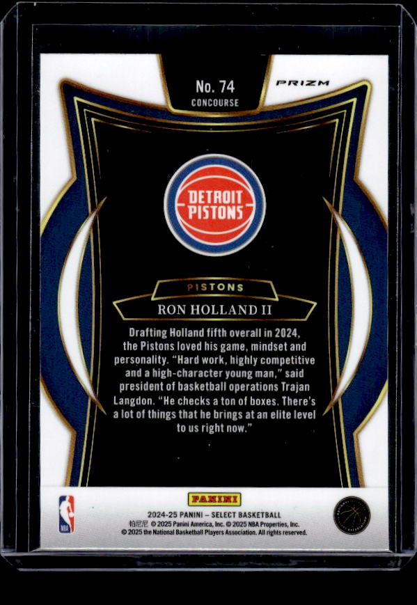 2024-25 Panini Select #74 Ron Holland II Orange Flash Prizm