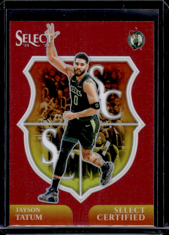 2024-25 Panini Select #13 Jayson Tatum Select Certified Red Prizms