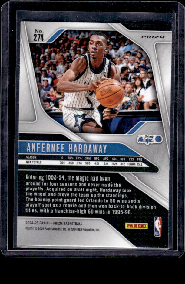 2024-25 Panini Prizm #274 Anfernee Hardaway Prizms Silver