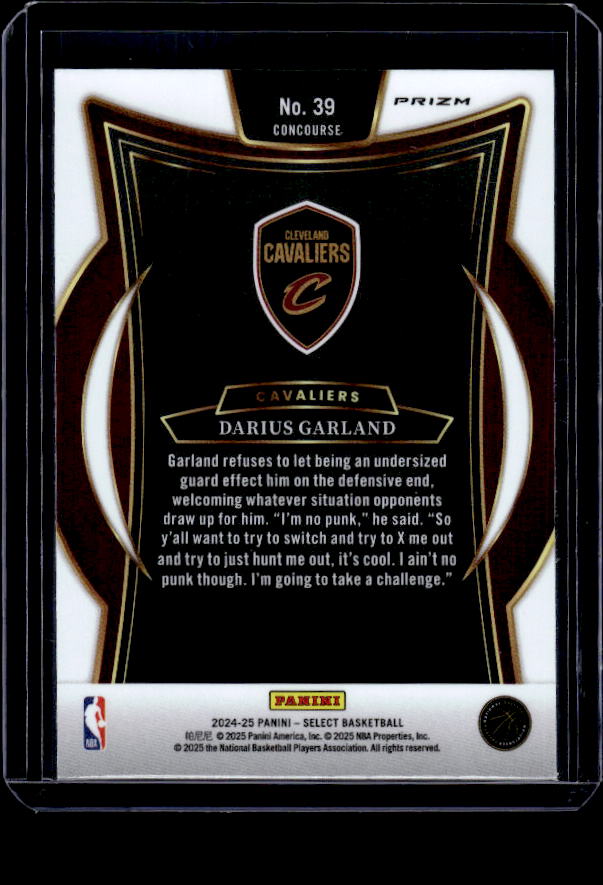 2024-25 Panini Select #39 Darius Garland Scope Prizm