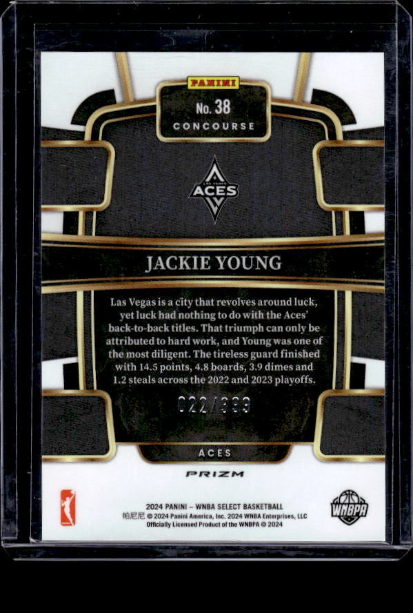 2024 Panini Select WNBA #38 Jackie Young Prizms Red and Blue #/399