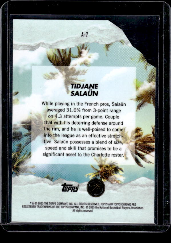 2024-25 Finest #A-7 Tidjane Salaün Arrivals