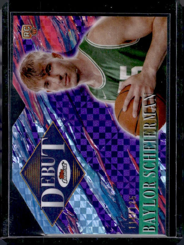 2024-25 Finest #D-21 Baylor Scheierman Debut Purple X-Fractor #/125