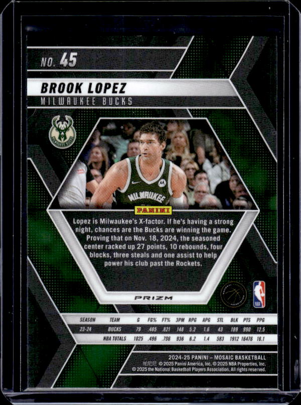 2024-25 Panini Mosaic #45 Brook Lopez Base Mosaic