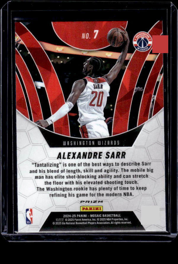 2024-25 Panini Mosaic #7 Alexandre Sarr Elevate Mosaic Green